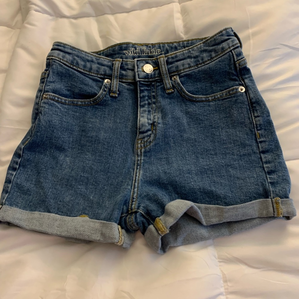 Targe high waisted dark wash jean shorts